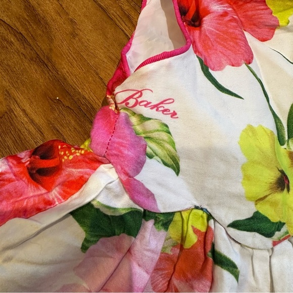 Ted Baker Baby Girl Pink Floral Sleeveless Tank Fancy Dress 3-6 Months - Picture 8 of 11